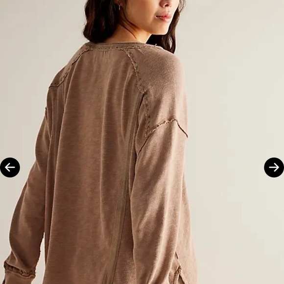 FP We The Free Taylor Henley Tunic Tunic NWOT Size XS Greige - Picture 4 of 9